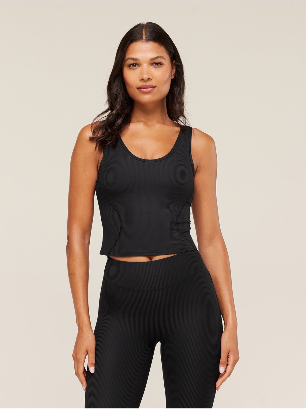 Gymshark Black Ribbed Cropped Tank Sports Bra
